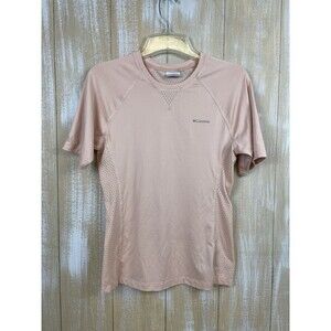 Columbia Women's Athletic Top Size XS Soft Blush Pink Peach Short Sleeve T-shirt